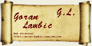 Goran Lambić vizit kartica